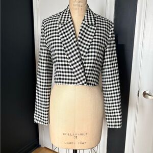 Reserved Gingham crop blazer